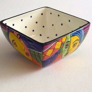 3/$10 | Surrealist Decorative Ceramic Square Bowl
